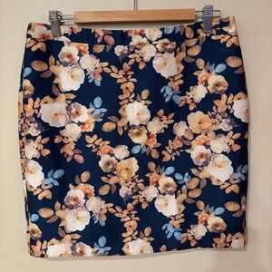 J Crew Collection Silk Cotton Floral Pencil Skirt Size 10
